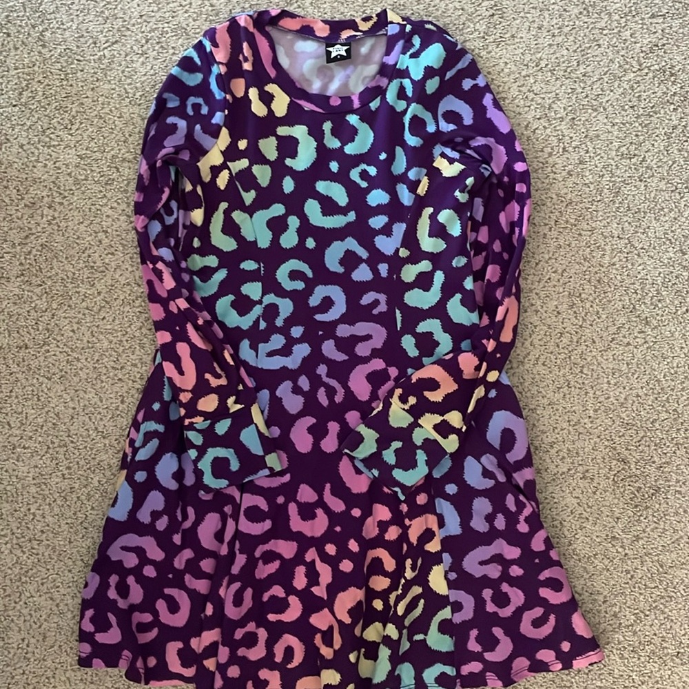 Long sleeve cheetah print dress